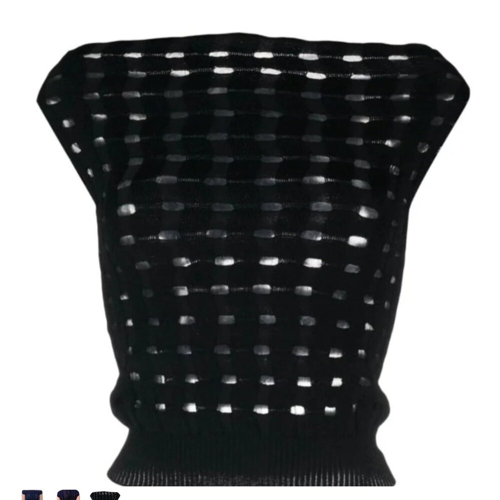 KIKO KOSTADINOV Black Knit Cropped Top in XS